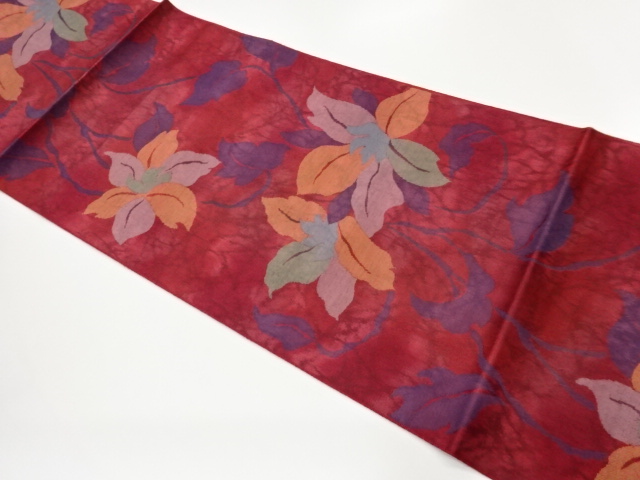 JAPANESE NAGOYA OBI / WOVEN FLOWER ARABESQUE